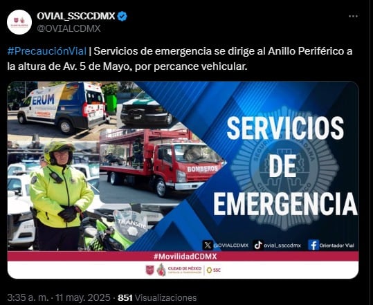 Cierre de Periférico Oriente tras muerte de motociclistas