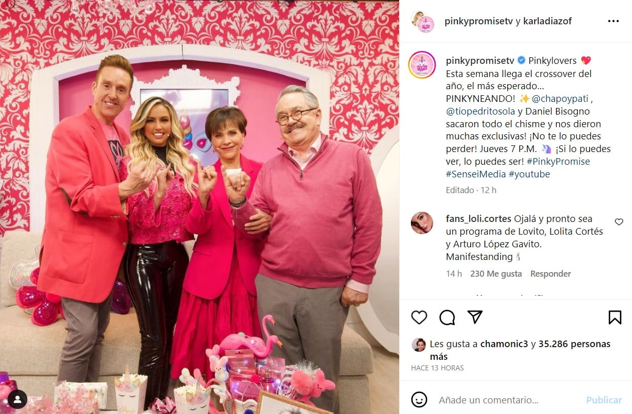 Karla Díaz y conductores de Ventaneando