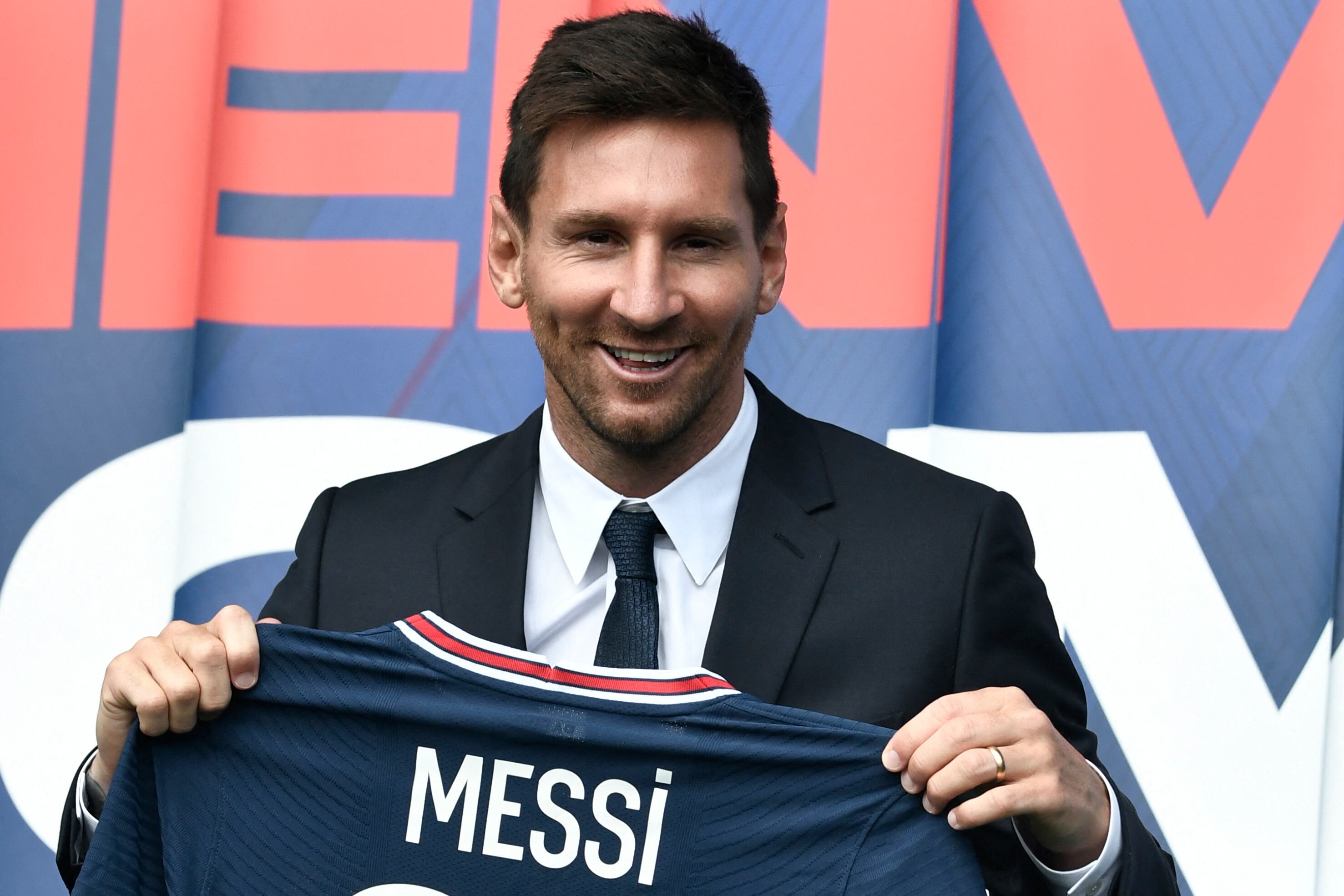 Lionel Messi en su presentación con el PSG