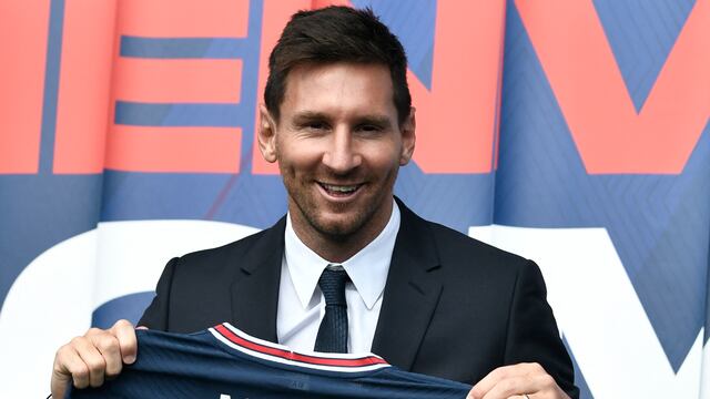 Lionel Messi en su presentación con el PSG