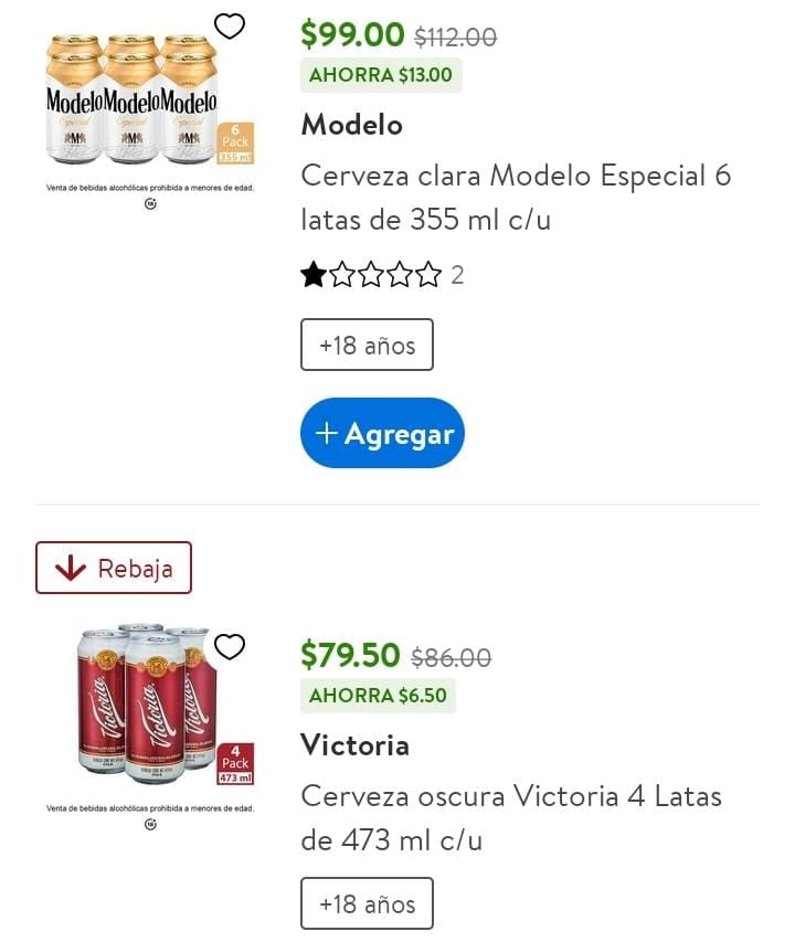 Cervezas Walmart