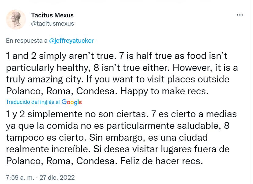 Economista de Estados Unidos visita CDMX y queda maravillado, pero es criticado