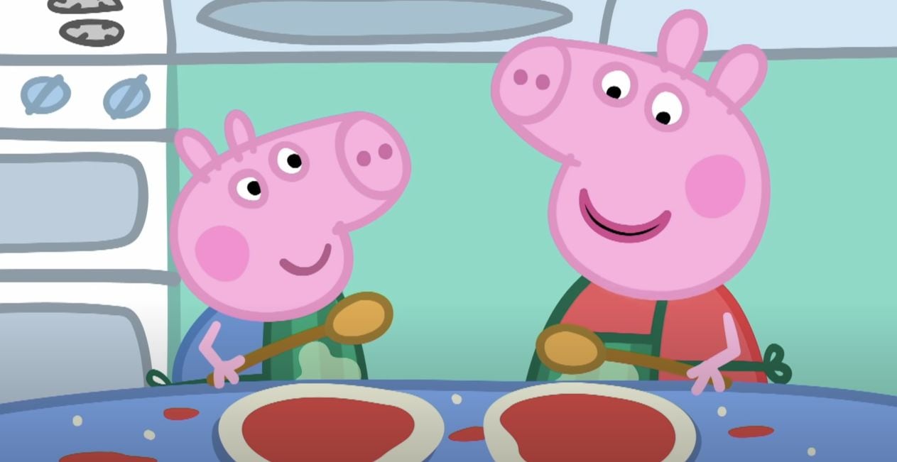 Peppa Pig aprende de cocina con Papá Cerdito