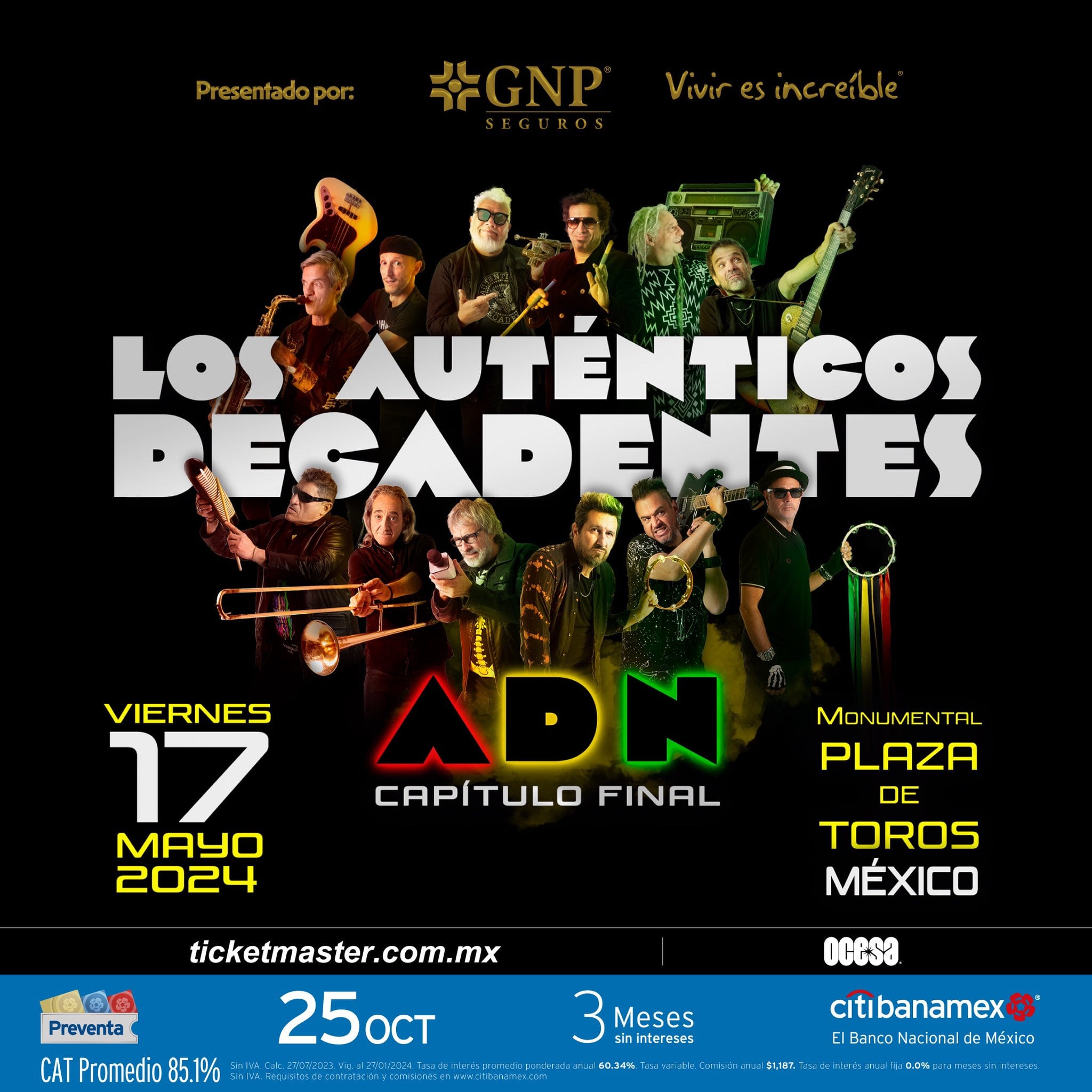 Los Auténticos Decadentes en concierto en la Monumental Plaza de Toros