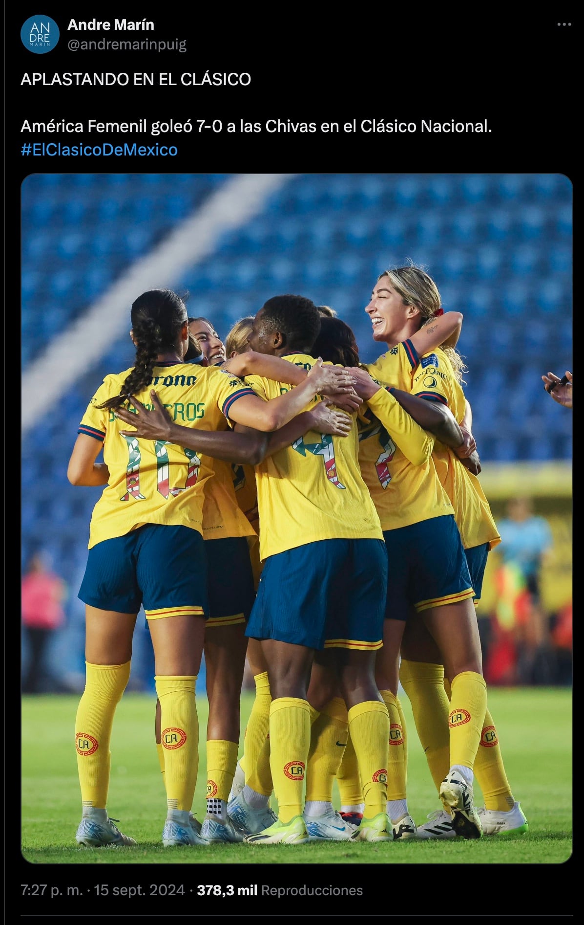 Último tuit de André Marín.