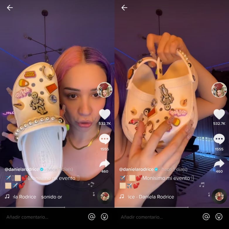 Daniela Rodrice personaliza sus crocs con su futura boda con el sugar