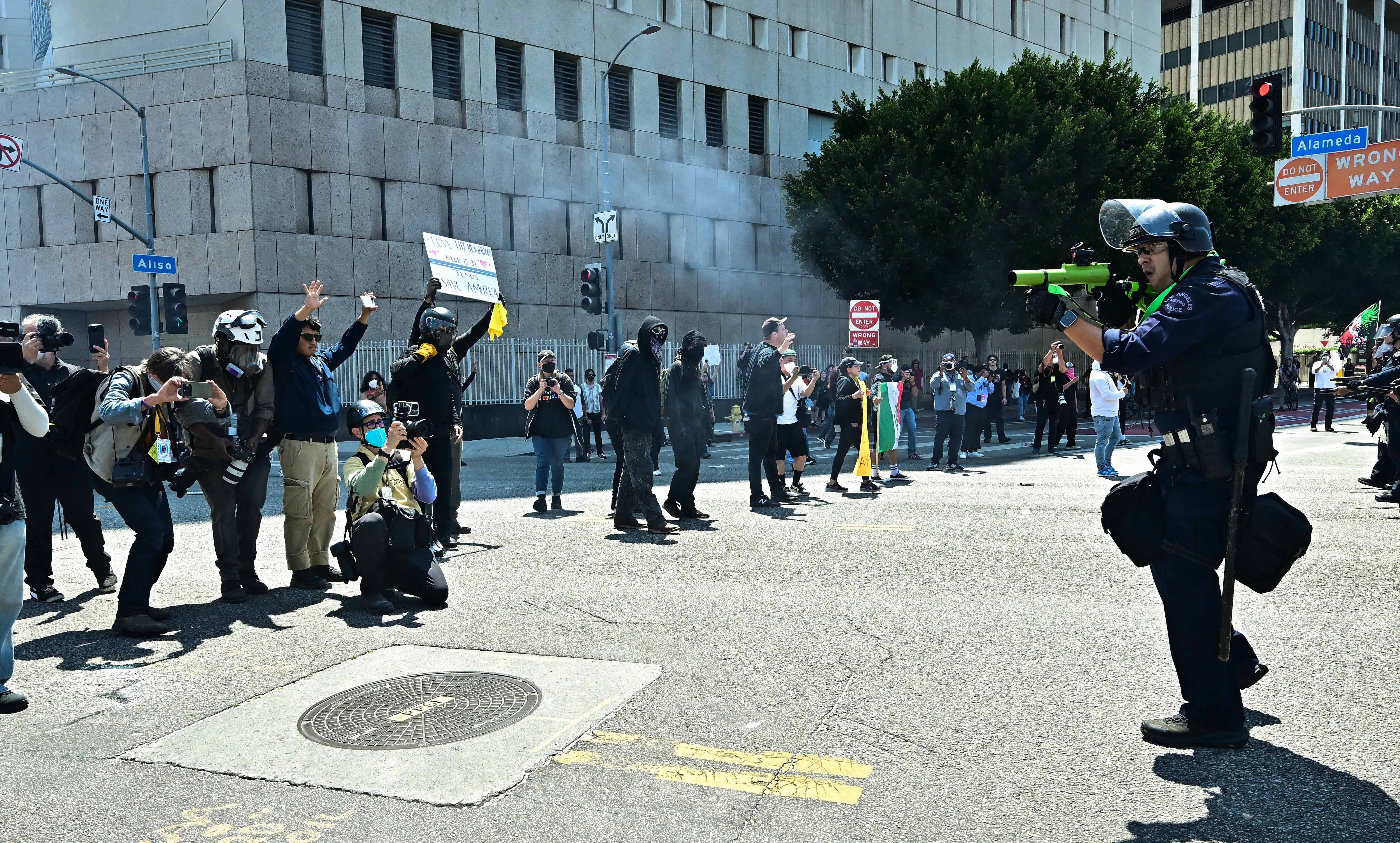 Protestas en Los Ángeles de migrantes mexicanos
