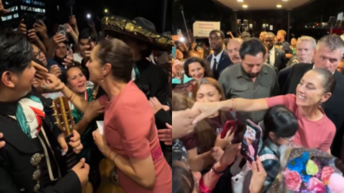 Claudia Sheinbaum recibe muestras de cariño de mexicanos en Nueva York