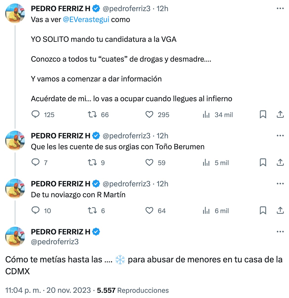 Pelea entre Eduardo Verástegui y Pedro Ferriz Hijar