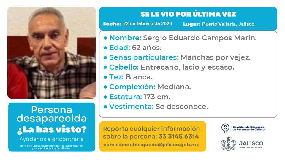 Familia desaparecida en Puerto Vallarta, Jalisco