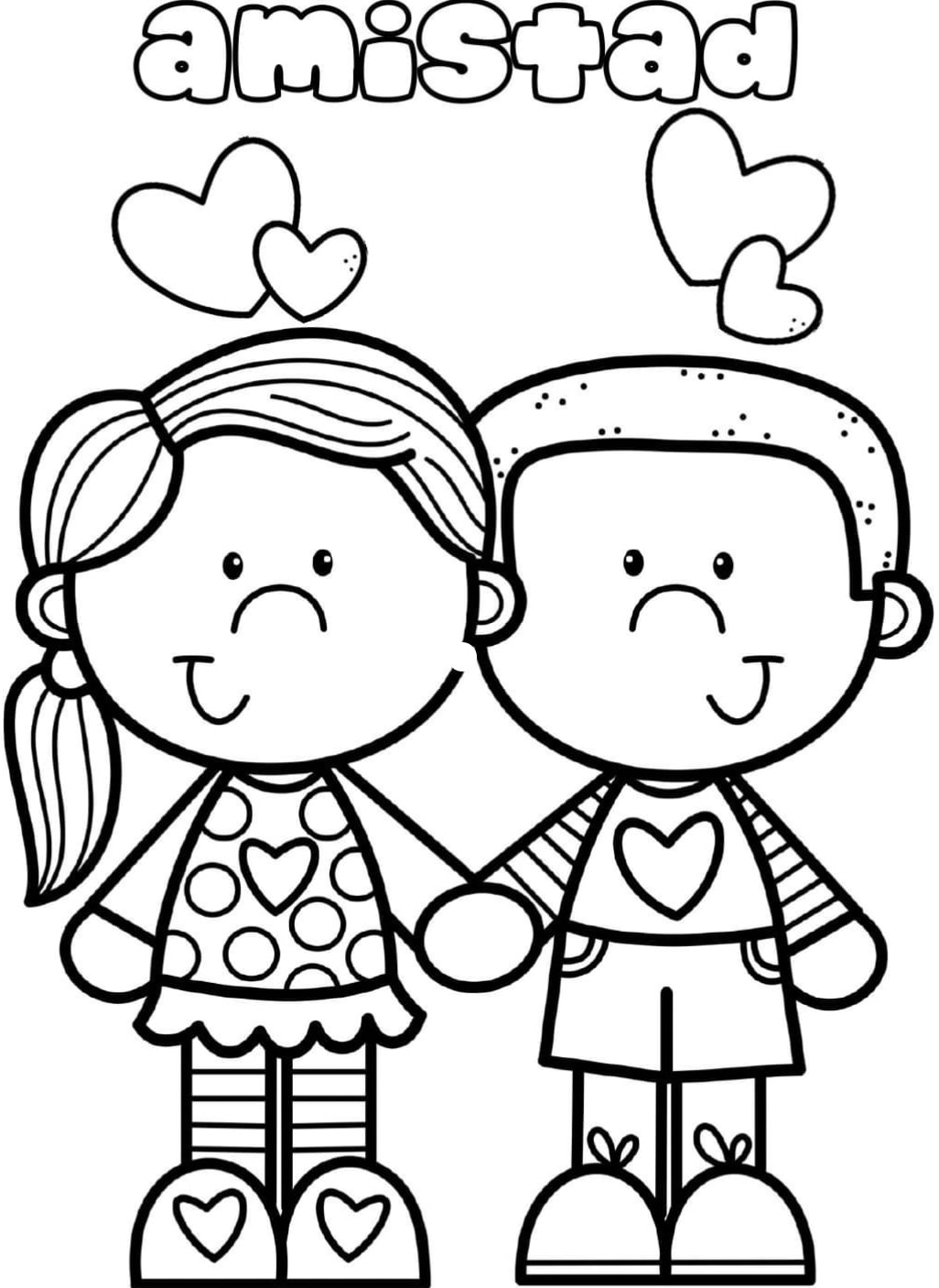 Amigos de San Valentín para colorear