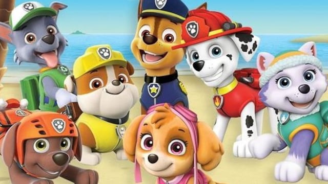 Dibujos de Paw Patrol en la playa de vacaciones