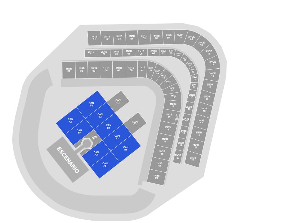 Mapa del concierto de RBD en el Estadio Mobil Super.