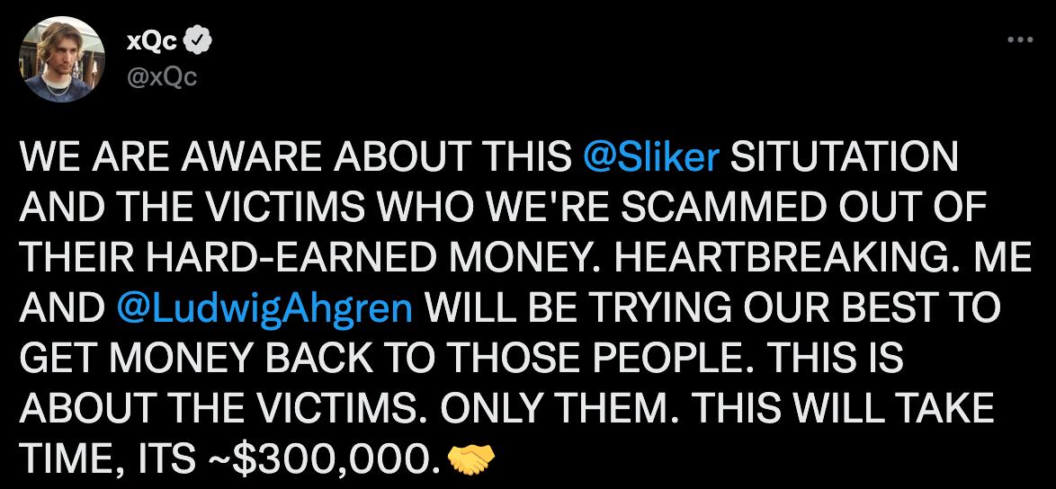 xQc sobre el fraude en Twitch