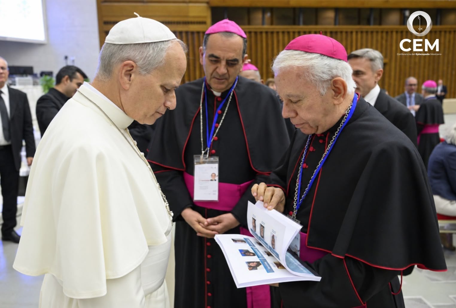 CEM le entregó un libro sobre los desaparecidos en México al Papa León XIV
