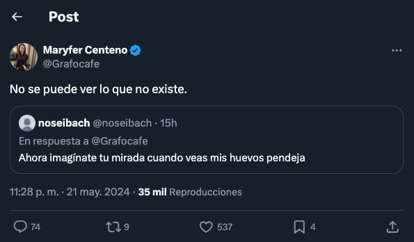 Brutal respuesta de Maryfer Centeno deja humillado al hater que quiso ofenderla