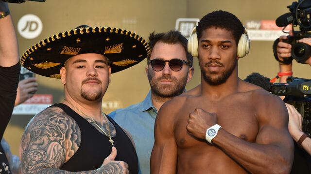 Andy Ruiz y Joshua se subieron a la báscula