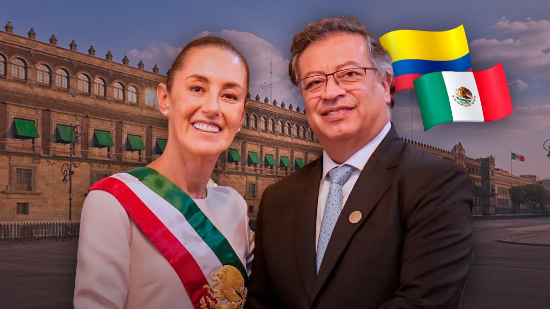 Claudia Sheinbaum recibe a Gustavo Petro, presidente de Colombia en Palacio Nacional
