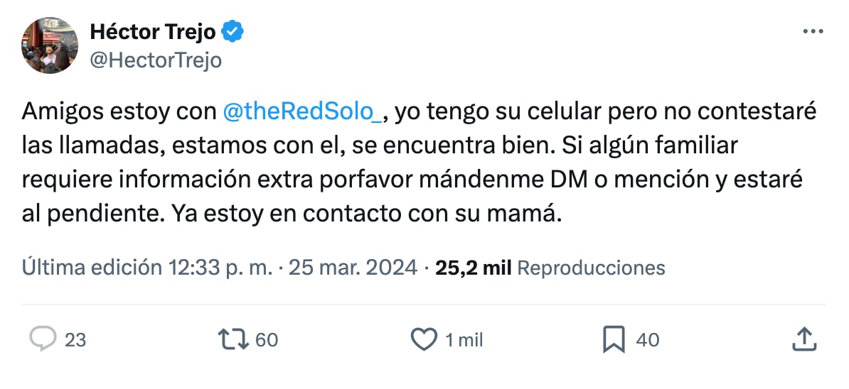 Red Solo preocupa a sus fans con una carta despedida