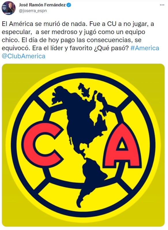 Jose Ramón Fernández contra Club América