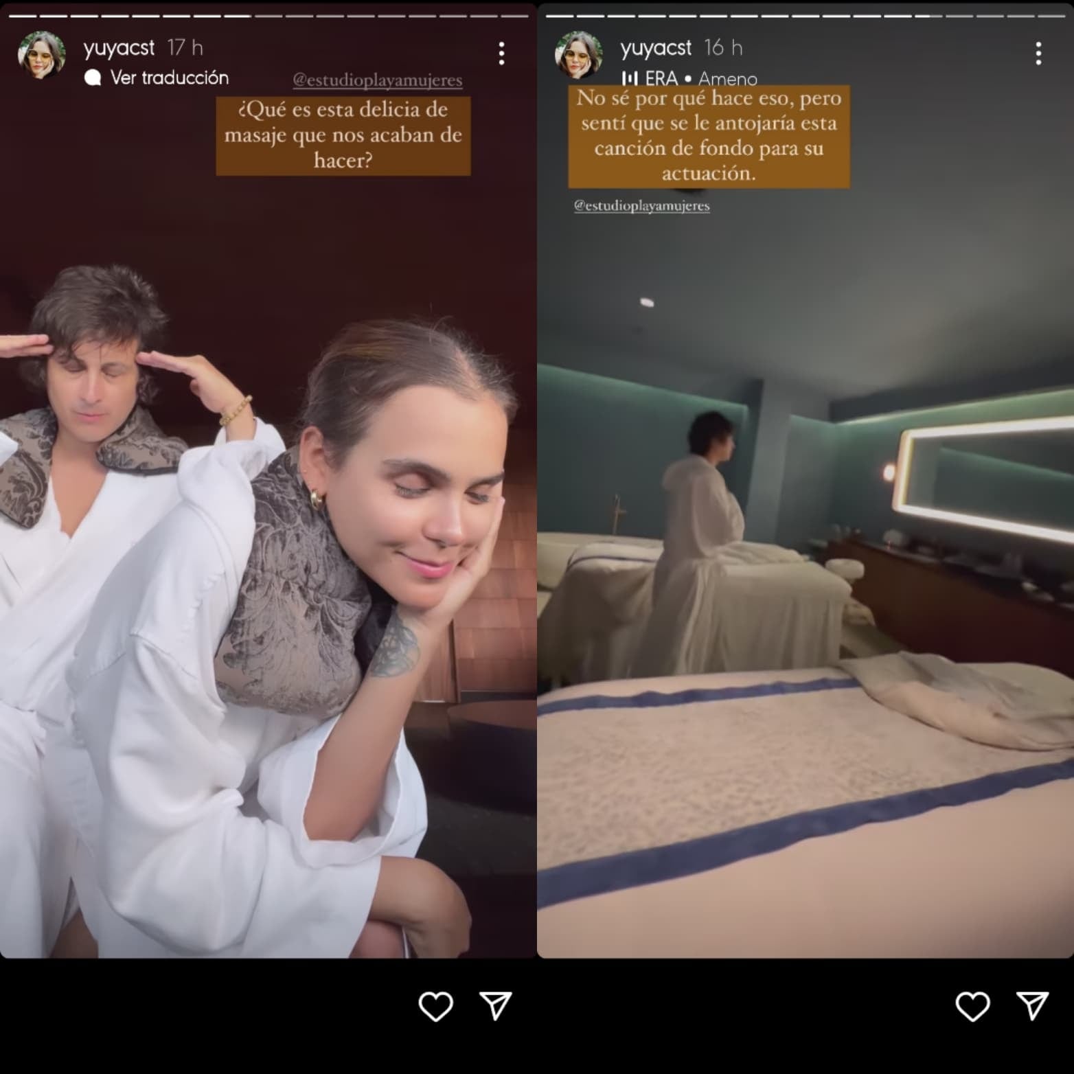 Yuya disfruta de un masaje con Siddhartha.