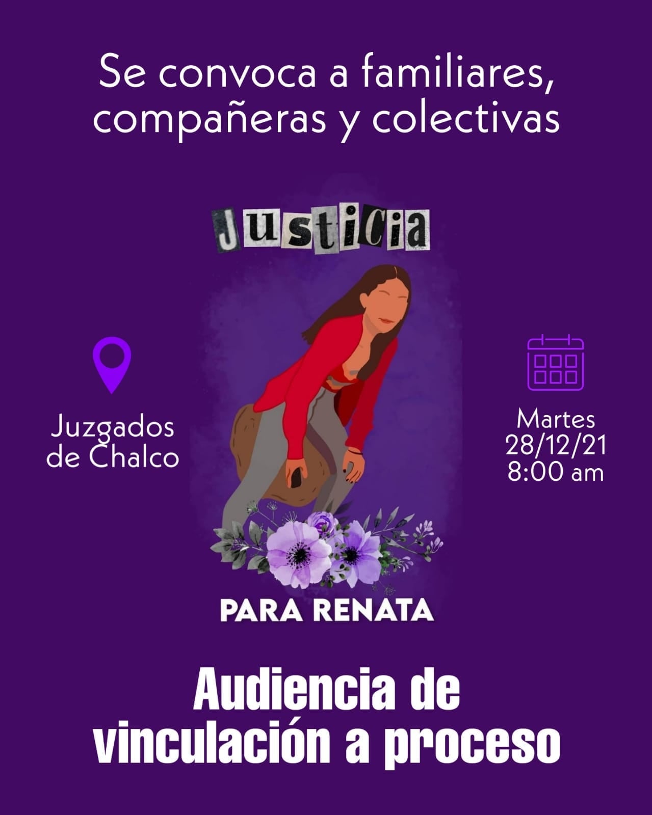 Audiencia por feminicidio de Renata