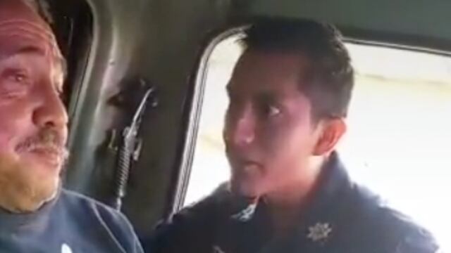 altercado entre policía y chofer