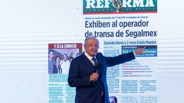 Andrés Manuel López Obrador, presidente de México, habla sobre una nota del Reforma en qué asegura que un supuesto desfalco en Segalmex corresponde a dos veces los dineros de la Estafa Maestra.