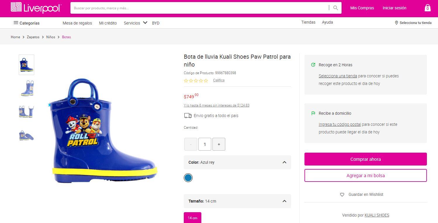 Botas de lluvia de Paw Patrol