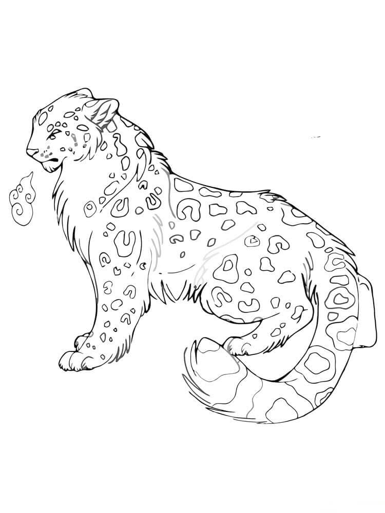 Dibujo Día Internacional del leopardo de la nieve