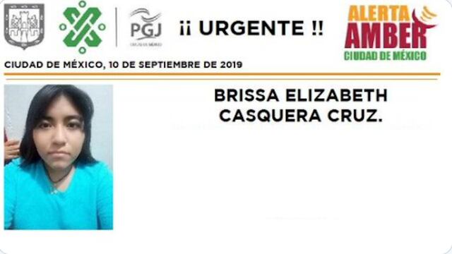 Brissa Elizabeth Casquera Cruz Alerta Amber