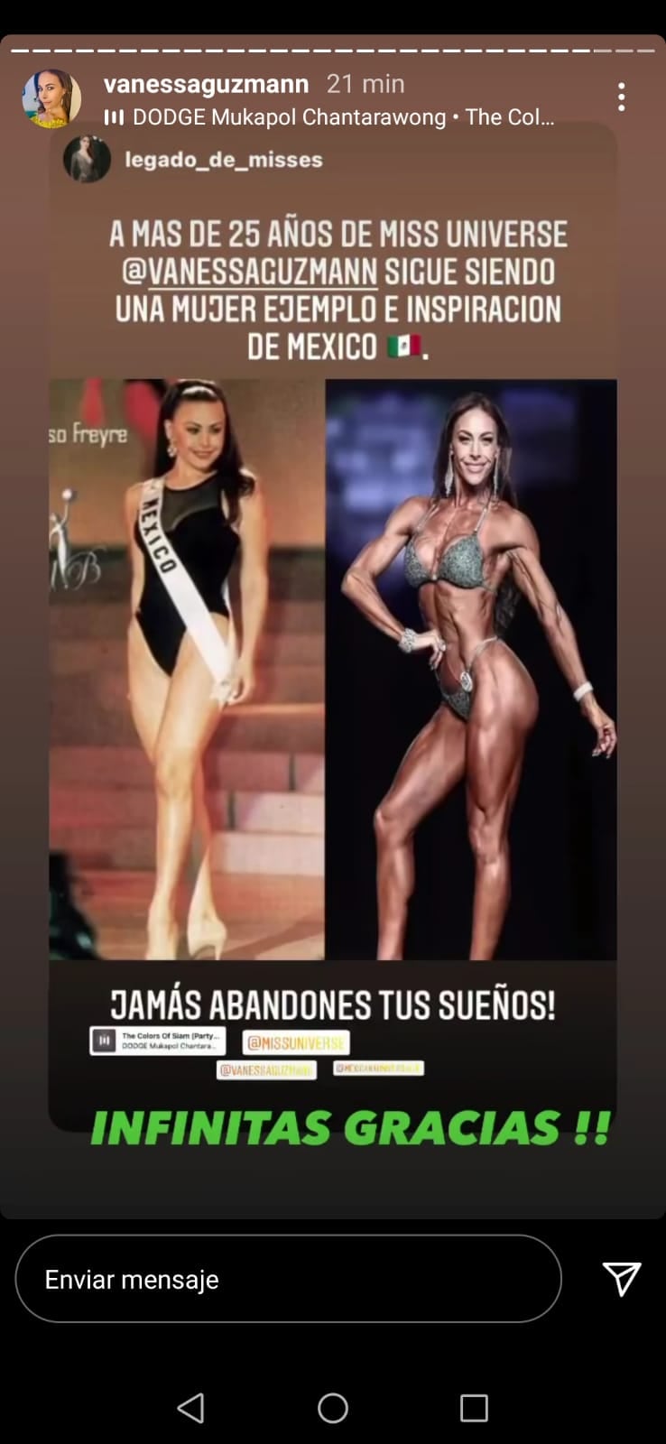 Historia de Instagram de Vanessa Guzmán