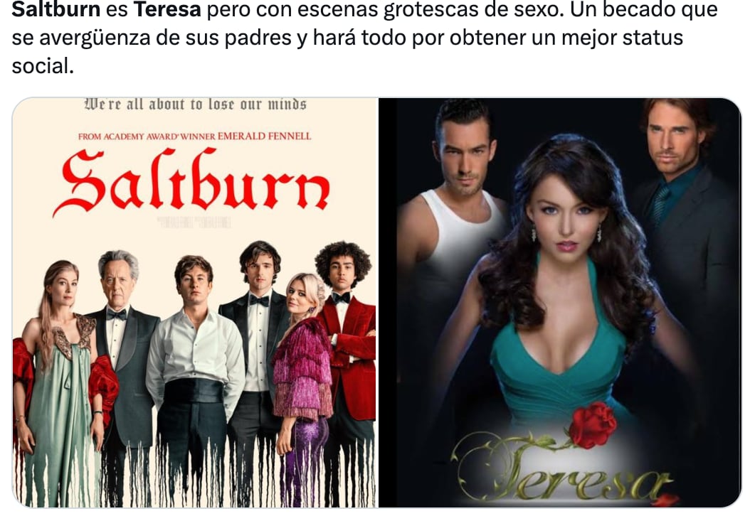 Los memes comparan a Saltburn de Jacob Elordi con Teresa