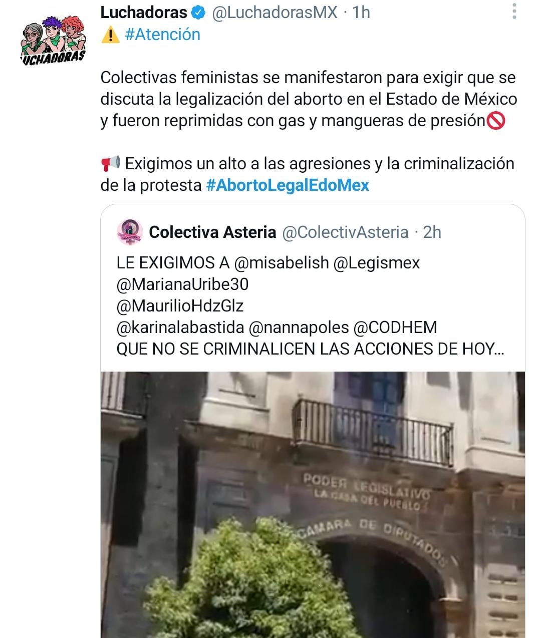 Acusan represión contra feministas