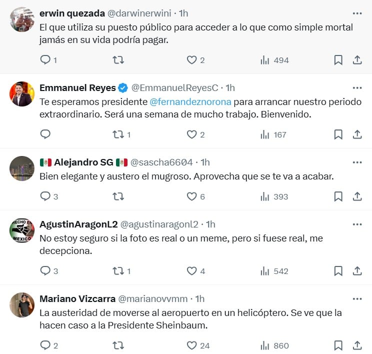 Gerardo Fernández Noroña presume foto en helicóptero desde Roma para anunciar su regreso a México; recibe halagos y críticas
