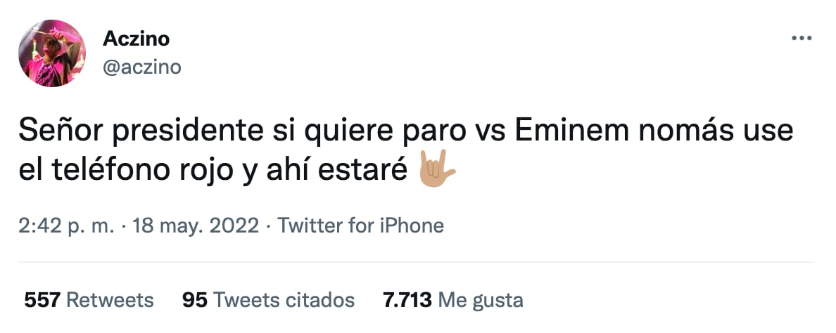 Aczino ofrece ayuda a AMLO