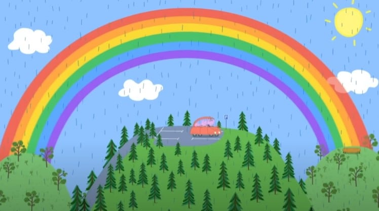 El arcoíris de Peppa Pig y George