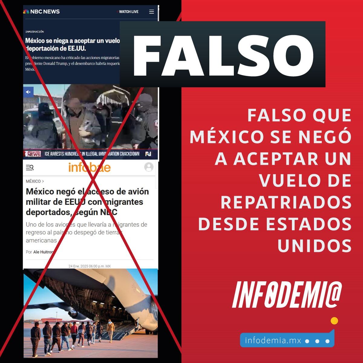 Falso que México no haya aceptado vuelo de repatriados