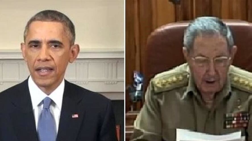 Raúl Castro y Barack Obama anuncian restablecimiento de relaciones Cuba-EU