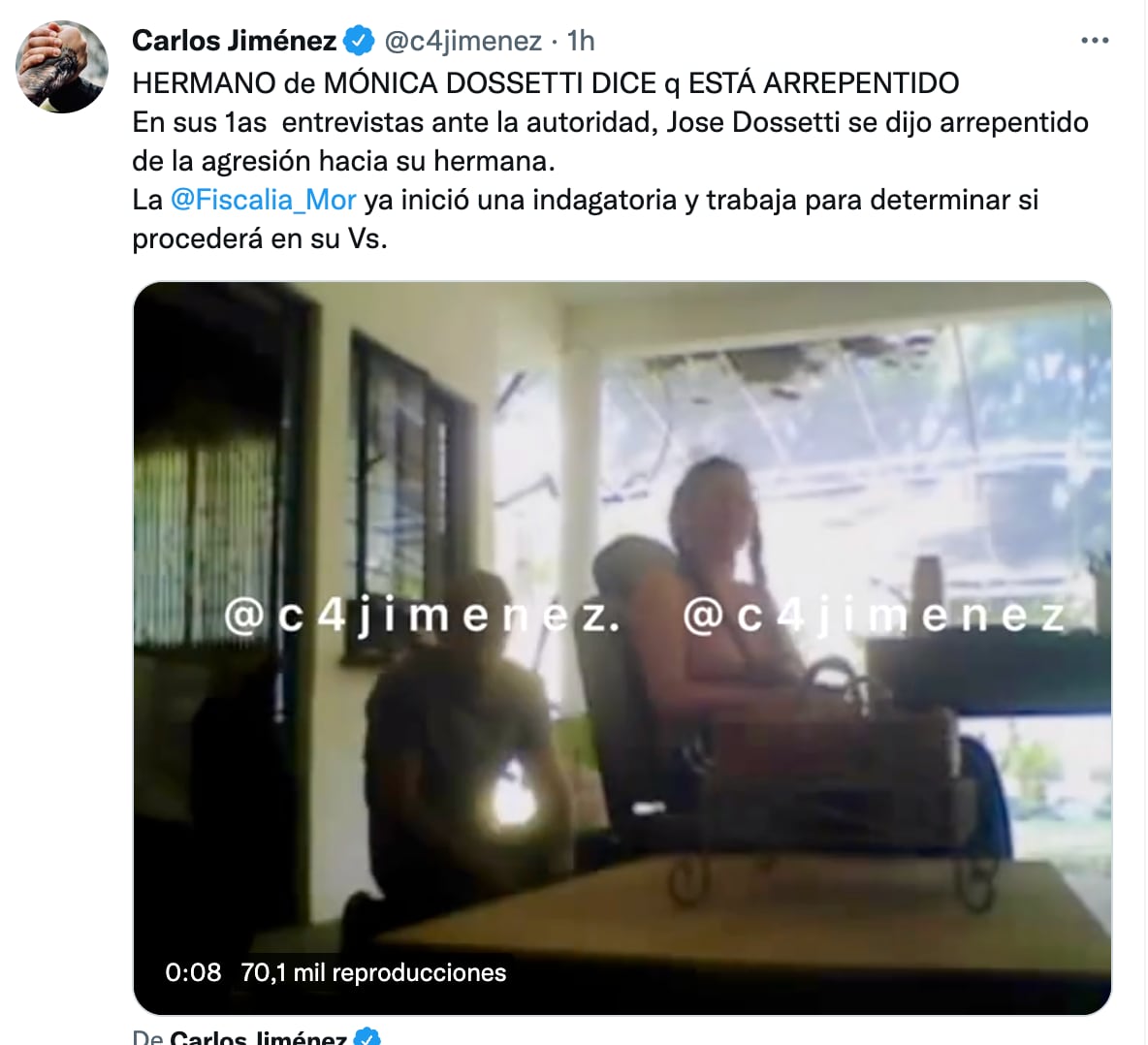 El hermano de Mónica Dossetti dice que está arrepentido