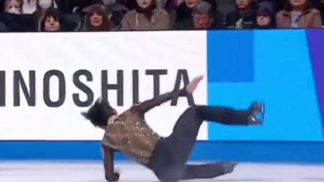 Accidentada rutina de Donovan Carrillo en el Mundial de Patinaje Artístico