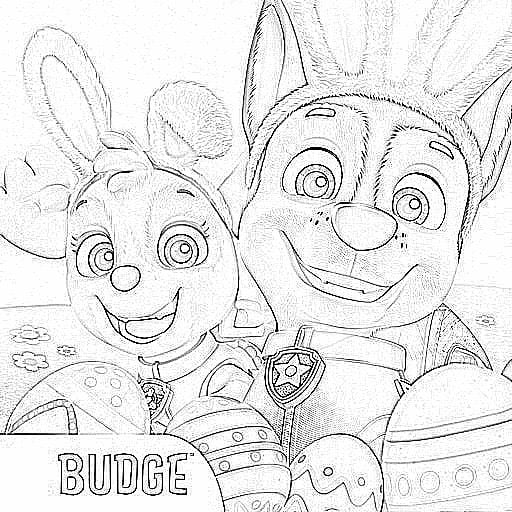 Dibujos de Chase dePaw Patrol: Pascua