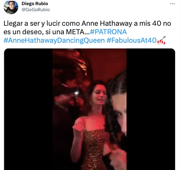 Anne Hathaway sabe divertirse en la peda y su sensual baile ya inspiró memes