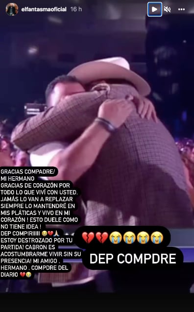 'El fastasma' se despide de su compadre David Tololoche