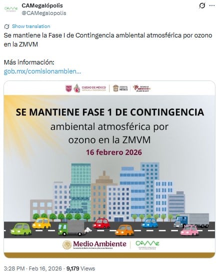 Contingencia Ambiental Fase 1 sigue hoy en el Valle de México