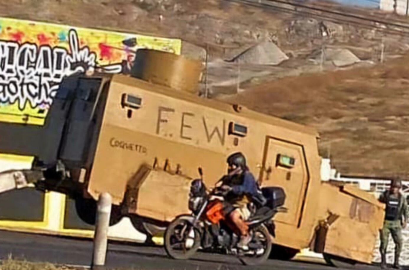 Vehículo 'monstruo' asegurado en Cotija, Michoacán