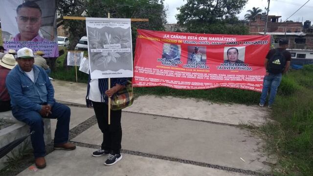 Protesta por liberación de defensores de Nahuatzen.