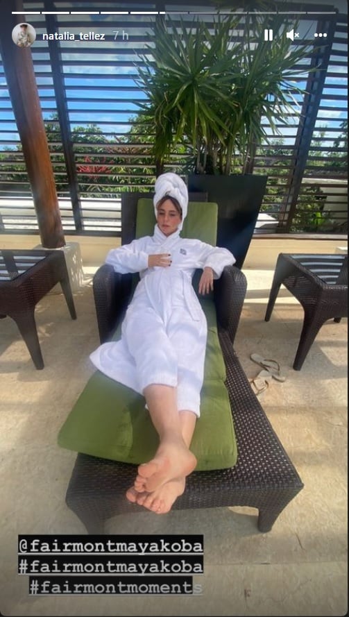 Natalia Téllez se olvida de los problemas en el spa