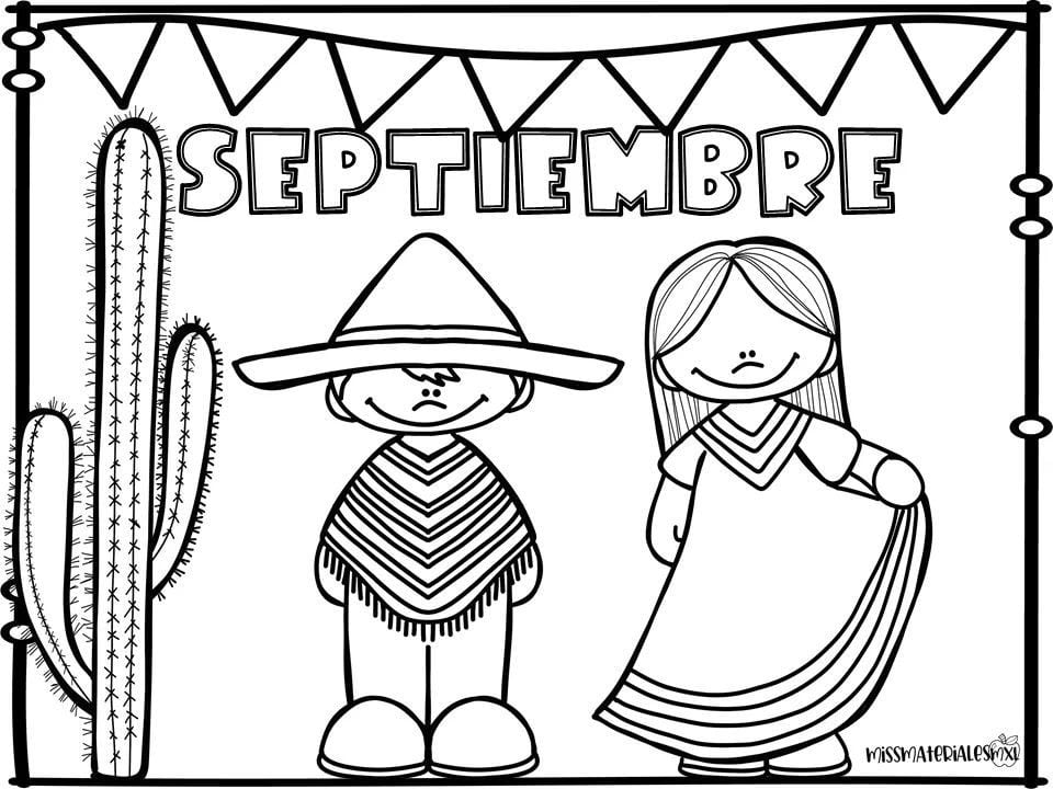 Portadas de septiembre para colorear