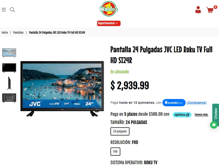 Pantallas en Waldo´s